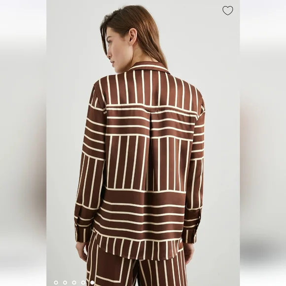 Rails Matching Set Elias Top Damani Pant Brown Line Art Size Small - Picture 9 of 16